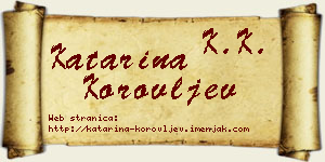 Katarina Korovljev vizit kartica
